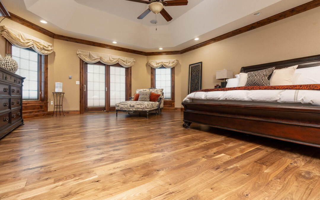bedroom with new hardwood floors